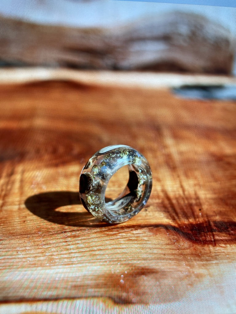 Walnut and Resin Rings