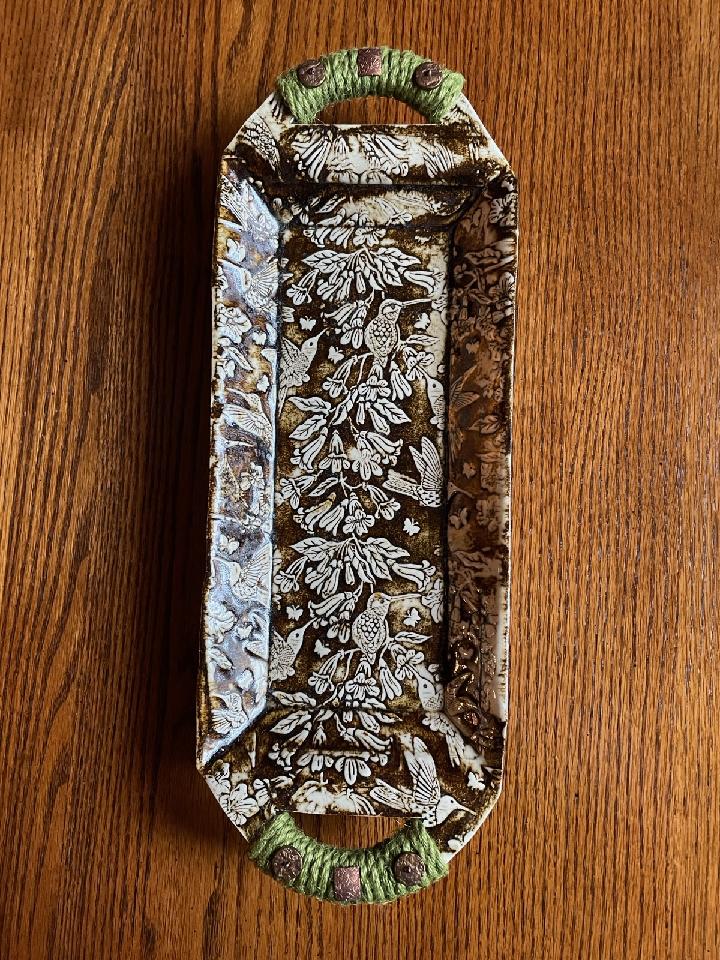 Ceramic Serving Tray Hummingbird