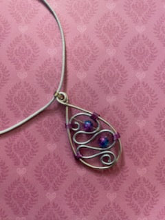 Wire Wrapped Tear Drop Necklace