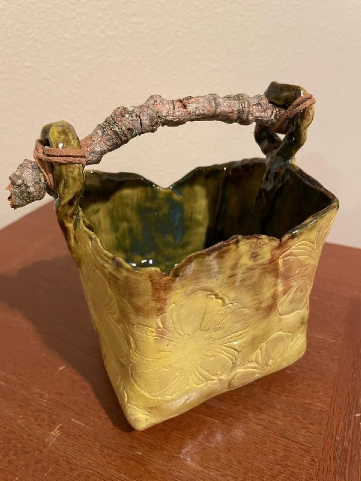 Ceramic & Wood Pail