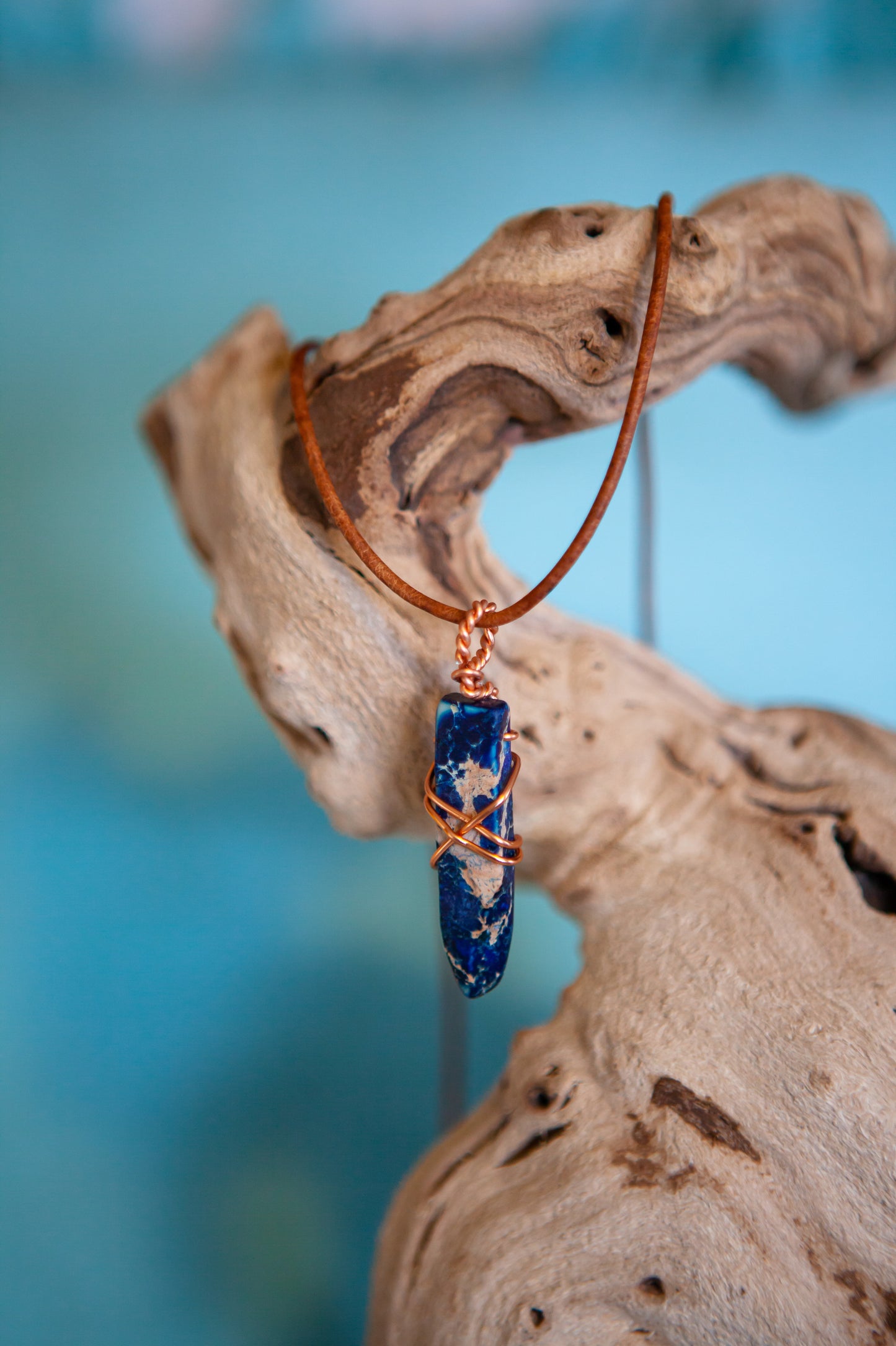 Blue Lapis Copper Gemstone Necklace