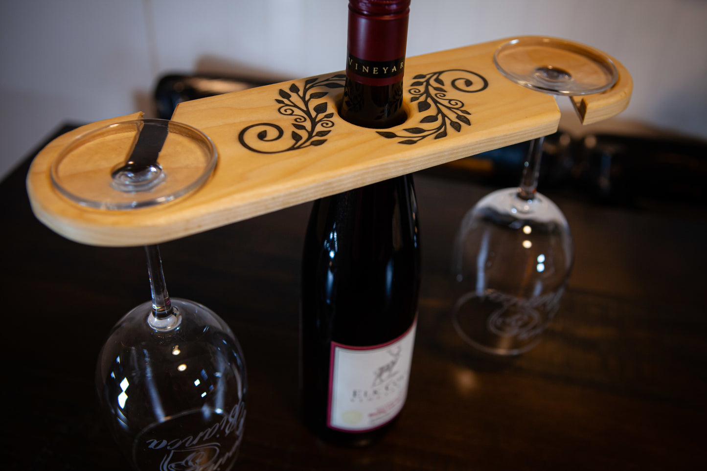 Wedding Charcuterie Set (Wine Glass, Cutting Board, Bottle Holder)